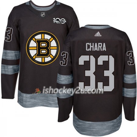Mænd NHL Boston Bruins Trøje Zdeno Chara 33 1917-2017 100th Anniversary Adidas Sort Authentic